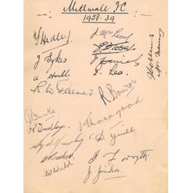 MILLWALL 1938-39 SIGNED ALBUM PAGE