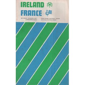 IRELAND V FRANCE 1977 RUGBY PROGRAMME (FRANCE GRAND SLAM SEASON)