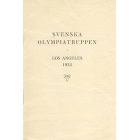 LOS ANGELES OLYMPICS 1932 (SWEDISH TEAM LIST)
