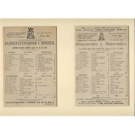 GLOUCESTERSHIRE V SUSSEX 1877 & V SOMERSET 1883 CRICKET SCORECARDS (W.G.GRACE)