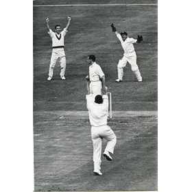 ENGLAND V AUSTRALIA 1961 (MAY CAUGHT BY GROUT) CRICKET PHOTOGRAPH