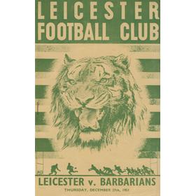 LEICESTER V BARBARIANS 1951 RUGBY PROGRAMME