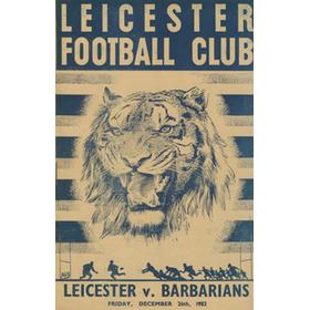 LEICESTER V BARBARIANS 1952 RUGBY PROGRAMME