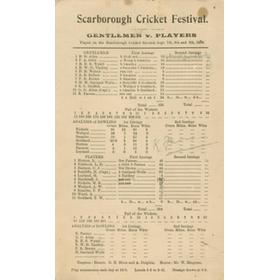 GENTLEMEN V PLAYERS 1938 CRICKET SCORECARD (SIGNED BY FARNES)