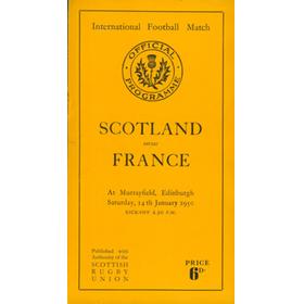 SCOTLAND V FRANCE 1950 RUGBY PROGRAMME