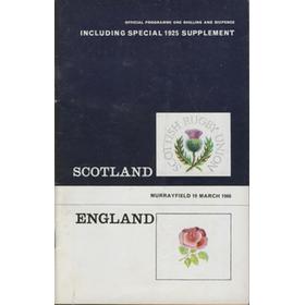 SCOTLAND V ENGLAND 1966 RUGBY PROGRAMME