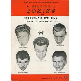 DAVE CHARNLEY V JIMMY BROWN 1959 BOXING PROGRAMME