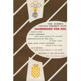 SURREY COUNTY CRICKET CLUB HANDBOOK FOR 1961