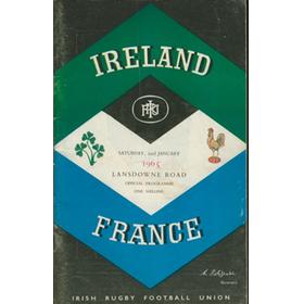 IRELAND V FRANCE 1965 RUGBY UNION PROGRAMME