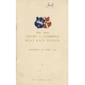 UNIVERSITY BOAT RACE 1954 SIGNED DINNER MENU