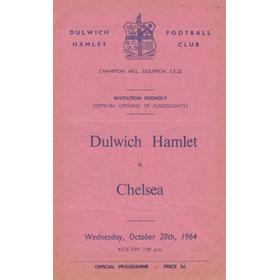 DULWICH HAMLET V CHELSEA 1964 FOOTBALL PROGRAMME