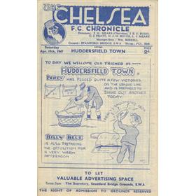 CHELSEA V HUDDERSFIELD TOWN 1946-47 FOOTBALL PROGRAMME