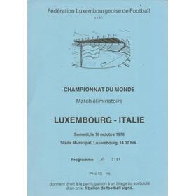 LUXEMBOURG V ITALY 1976 FOOTBALL PROGRAMME