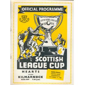 HEARTS V KILMARNOCK 1958 SCOTTISH LEAGUE CUP SEMI-FINAL PROGRAMME