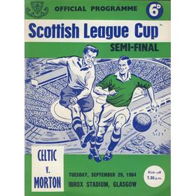 CELTIC V MORTON 1964 SCOTTISH LEAGUE CUP SEMI-FINAL PROGRAMME