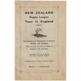 NEW ZEALAND RUGBY LEAGUE TOUR IN ENGLAND 1926-27
