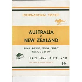 NEW ZEALAND V AUSTRALIA 1970 (EDEN PARK) CRICKET PROGRAMME