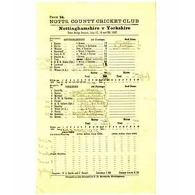 NOTTINGHAMSHIRE V YORKSHIRE 1937