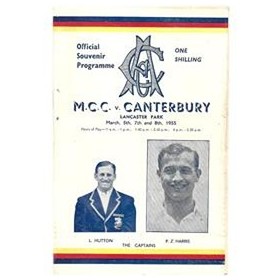 CANTERBURY V ENGLAND 1954-55 (LANCASTER PARK) CRICKET PROGRAMME