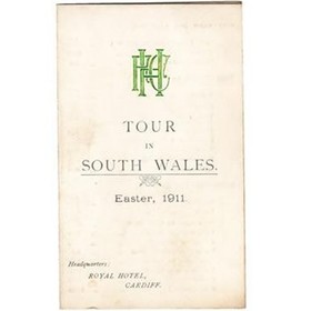 HEADINGLEY R.F.C. TOUR OF SOUTH WALES 1911 signed fixture card