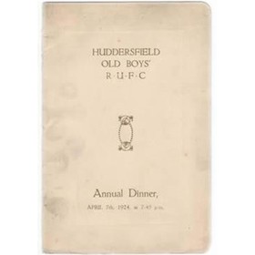 HUDDERSFIELD OLD BOYS RFC 1924 RUGBY MENU CARD