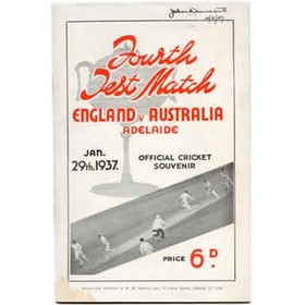 AUSTRALIA V ENGLAND 1936-37 (ADELAIDE OVAL) CRICKET PROGRAMME