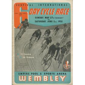 6 DAY CYCLE RACE 1951 (WEMBLEY) CYCLING PROGRAMME