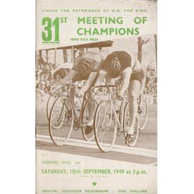 31ST MEETING OF CHAMPIONS 1949 CYCLING PROGRAMME