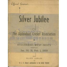HYDERABAD V WEST INDIES 1959 CRICKET PROGRAMME
