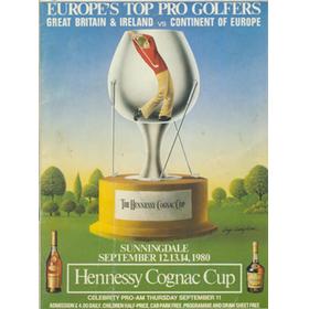 HENNESSY COGNAC CUP 1980 (SUNNINGDALE) GOLF PROGRAMME - SIGNED BY BALLESTEROS, LANGER, LYLE ETC.