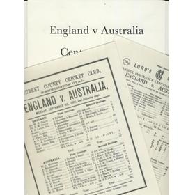 ENGLAND V AUSTRALIA CENTENARY TEST 1980 - COMMEMORATIVE SCORECARDS