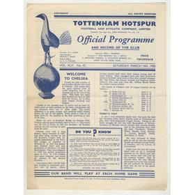 TOTTENHAM HOTSPUR V CHELSEA 1952-53 FOOTBALL PROGRAMME