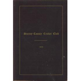 SURREY COUNTY CRICKET CLUB 1933 [HANDBOOK]