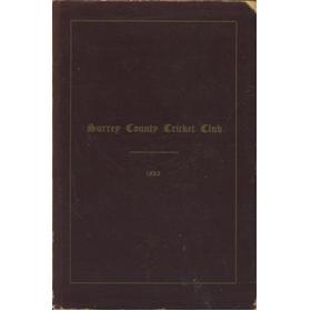 SURREY COUNTY CRICKET CLUB 1932 [HANDBOOK]