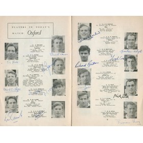 OXFORD V CAMBRIDGE 1963 RUGBY PROGRAMME (SIGNED BY OXFORD TEAM)
