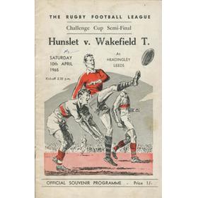 HUNSLET V WAKEFIELD TRINITY 1965 (CHALLENGE CUP SEMI-FINAL) RUGBY LEAGUE PROGRAMME