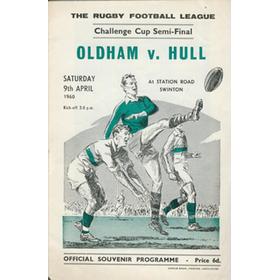 OLDHAM V HULL 1960 (CHALLENGE CUP SEMI-FINAL) RUGBY LEAGUE PROGRAMME