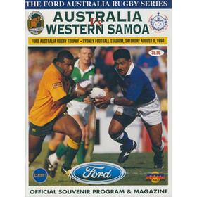 AUSTRALIA V WESTERN SAMOA 1994 RUGBY PROGRAMME