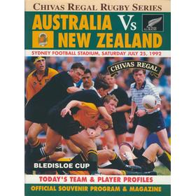 AUSTRALIA V NEW ZEALAND 1992 RUGBY PROGRAMME