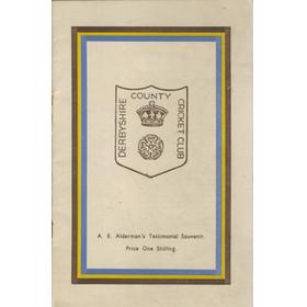 ALBERT ALDERMAN (DERBYSHIRE) 1948 CRICKET BENEFIT BROCHURE