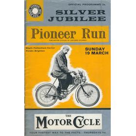 SILVER JUBILEE PIONEER RUN 1961 MOTOR CYCLING PROGRAMME