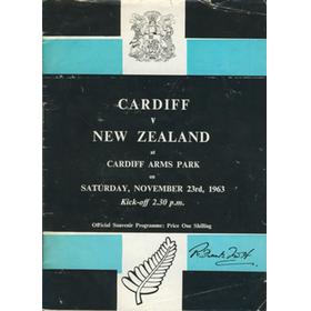 CARDIFF V NEW ZEALAND 1963 RUGBY PROGRAMME