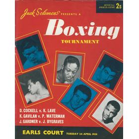 DON COCKELL V KITIONE LAVE 1956 BOXING PROGRAMME