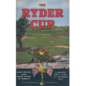 RYDER CUP 1957 (LINDRICK) GOLF PROGRAMME