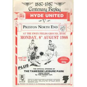 HYDE UNITED V PRESTON NORTH END 1988 FOOTBALL PROGRAMME
