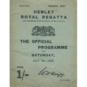 HENLEY ROYAL REGATTA 1925 OFFICIAL PROGRAMME