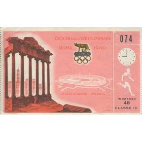 ROME OLYMPIC GAMES 1960 ENTRANCE TICKET