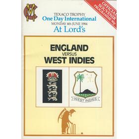 ENGLAND V WEST INDIES 1984 (LORD