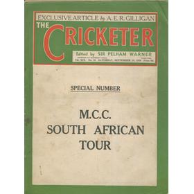 ENGLAND CRICKET TOUR OF SOUTH AFRICA 1938-39 - SOUVENIR ISSUE OF THE CRICKETER