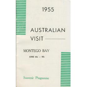 AUSTRALIAN VISIT TO MONTEGO BAY 1955 CRICKET PROGRAMME
